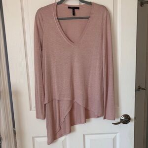 BCBGMaxAzria Pink Asymmetrical Long Sleeve Top